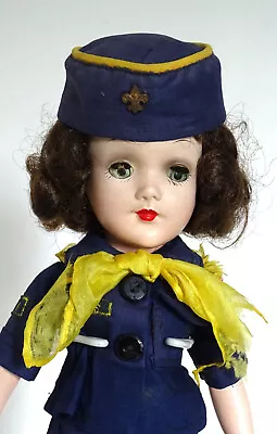 Vintage 1950's Mary Hoyer 14  Hard Plastic Brunette Girl Scout • $165