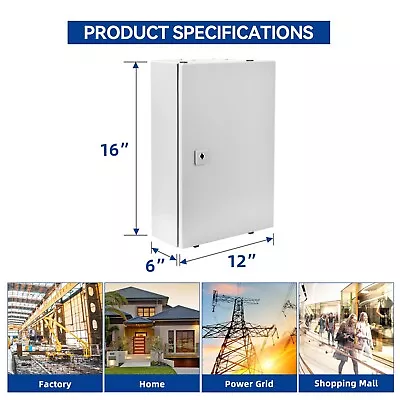 12'' 16'' 24'' Metal Electrical Enclosure Junction Box IP66 Waterproof Outdoor • $63.99