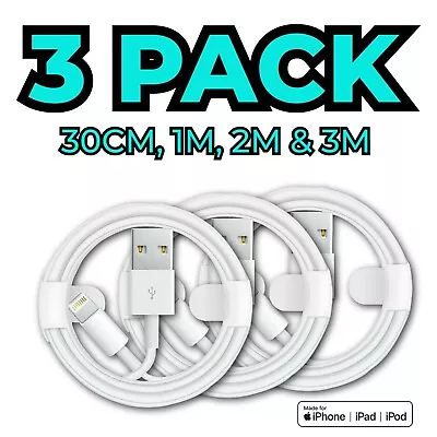 Fast Charger Sync USB Cable For Apple IPhone 5 6 7 8 X XS XR 11 12 13 Pro IPad • £5.45