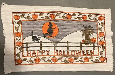 Vintage Happy Halloween Door Mat Rug Decoration WITCH-CAT PUMPKIN-SCARY-RARE! • $49.95