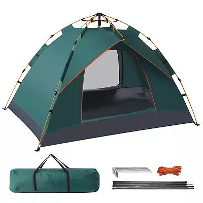 3-4 Man Automatic Instant Open Camping Tent  Waterproof Windproof Outdoor W/ Bag • £22.99