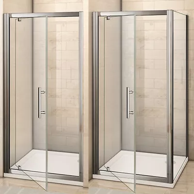 Pivot Shower Door Enclosure & Tray Aica Walk In Cubicle Hinge Glass Screen Panel • £131