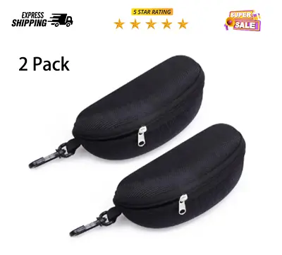 2-Pack Eye Glasses Case Box Sunglasses Protector Hard Zipper Belt Clip Portable • $6.99