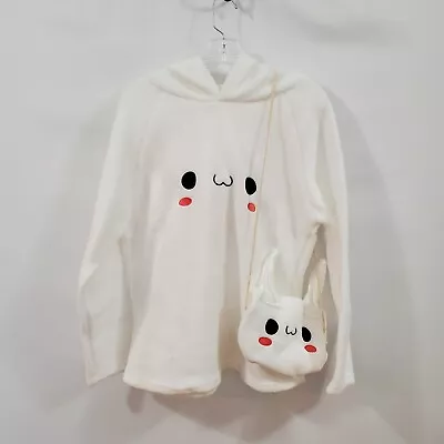 New Vfdgsaz Cute Kawaii Hoodie With Kawaii Purse Bunny Ears XL White • $15