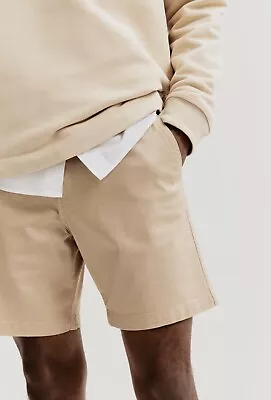 HM Shorts Mens 33 Beige Khaki Regular Fit Mid Length • $21.83