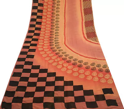 Sushila Vintage Multi-Color Branded Saree Pure Georgette Silk Printed Fabric • $31.99