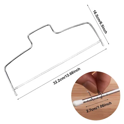 Slicer Stainless Steel Adjustable Width Baking Cutter Cake Leveller Double Wire • £4.48