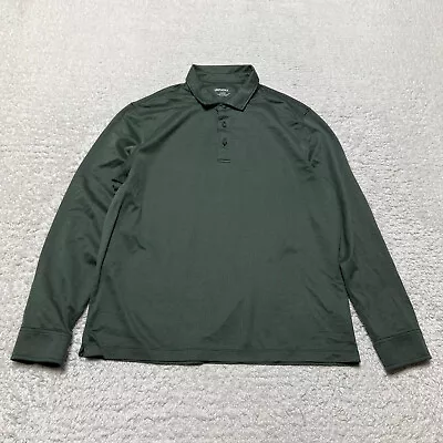 Untuckit Polo Shirt Men Size Large Green Stretch Long Sleeve Cotton Casual • $19.95