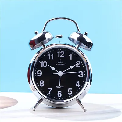£13.67 • Buy 4 Inch Metal Round Alarm Clock Retro Luminous Bedside Clock With Night Light UK