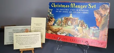 2 - Near Complete Christmas Manger Set No. 743 Cardboard Cut Out Vintage/See Des • $25.99