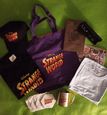 (LOT 9)  Strange World  2022 Movie Promo T-Shirts Cap Tote Journal & More • $29.50