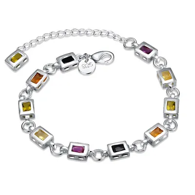 Wholesale 925 Sterling Silver Bracelet Charms Zircon Crystal For Women Wedding • $2.65