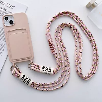 For IPhone 15 14 Pro Max 13 12 ShockProof Crossbody Neck Lanyard Soft Case Cover • £7.91