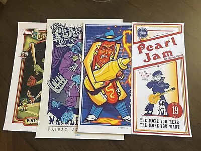 Pearl Jam 2013 Chicago - Wrigley Poster SET    MUNK ONE - EMEK- AMES - SHUSS  • $2150