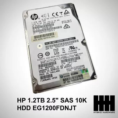 Hp 1.2tb 2.5  Sas 10k Hdd Eg1200fdnjt 726480-001 • $19.95