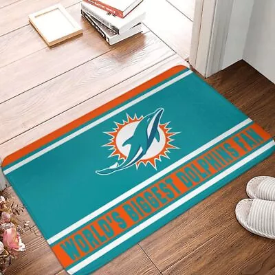 World's Miami Dolphins  Fan Carpet 16x24in Floor Mat Home Decorative • $11.39