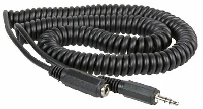 4m Stereo Audio Coiled Extension Cable 3.5mm Male To 3.5mm Male Black • £8.72