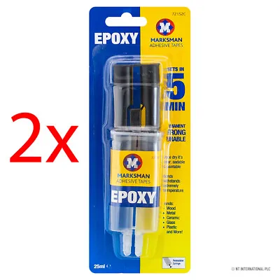 £6.99 • Buy Epoxy Adhesive Resin Clear Glue Syringe Durable Wood Metal Plastic Glass Leather