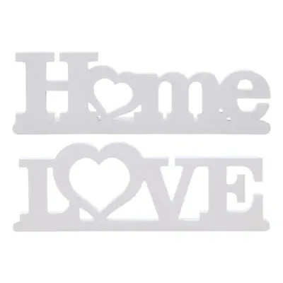 HOME Or LOVE Engraved White Decorative Sign Modern Letter Logo Table Ornament • £9.29