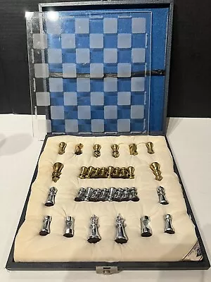 Rare Vintage E. S. Lowe CHESS Set Exclusive Creation Metal Pieces Board & Case • $799