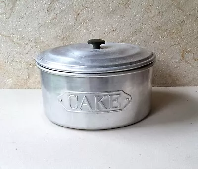 Large Vintage Art Deco Raco Rex Aluminium Cake Tin Canister Australian Made • $35.32