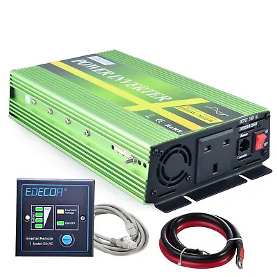 £114.95 • Buy EDECOA Power Inverter Pure Sine Wave 12V 240V 1000W 2000W UK Remote Car Caravan