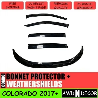 Bonnet Protector + Weather Shields Suit Holden Colorado Rg Dual Cab 2016-2020 • $125.99