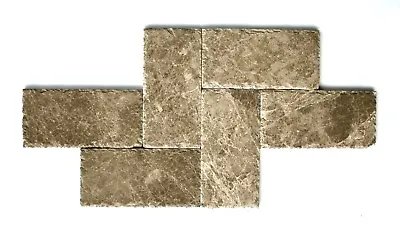 Emperador Light 4x8 Brushed Finish Chiseled Edge Marble Floor Backsplash Tile • $6.99