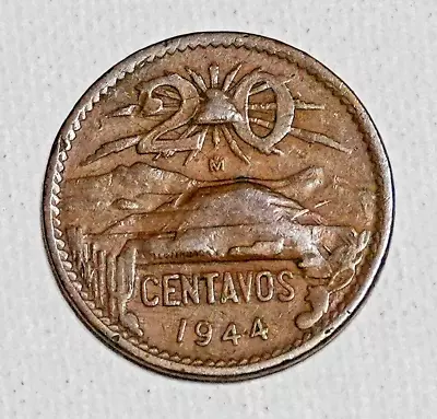 1944 Mexico 20 Centavos Coin • $4.50