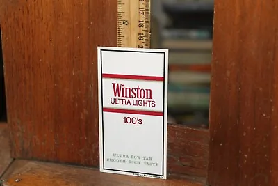 Vintage 1980's Store Display Sticker Cigarette Decal Winston 100's Ultra Lights • $4