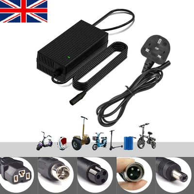 £9.99 • Buy 29.4V 42V 54.6V 67.2V 2A Charger For 24V 36V 48V 60V Lithium Battery E-Scooter