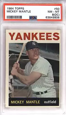 1964 Topps #50 Mickey Mantle PSA 8 (OC) • $899