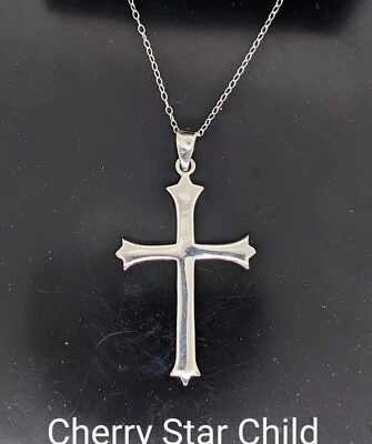 $38.97 • Buy Sterling Silver Heavy Maltese Cross Pendant On 925 Chain Necklace