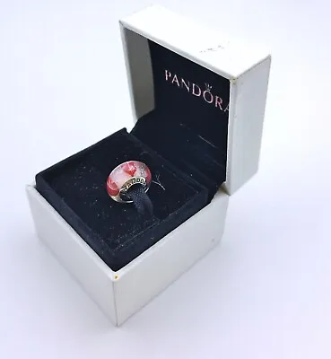 Genuine Pandora Faceted Murano Glass RED PINK Kiss Bead Charm ALE 925 • £14.99