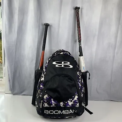 Boombah Tyro Baseball/Softball Bat Bag/Pack Backpack - Camo Series - Purple • $46.99