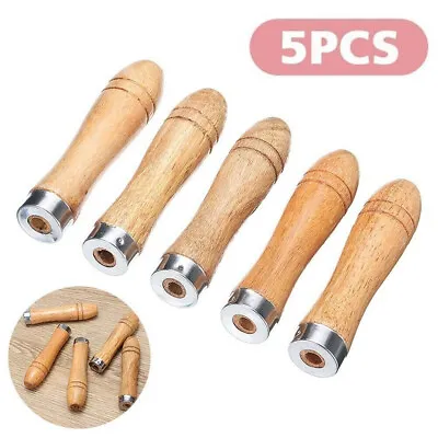 $10.59 • Buy 5 Pcs Wooden File Handle Replacement Strong Metal Collar For File Craft Tools
