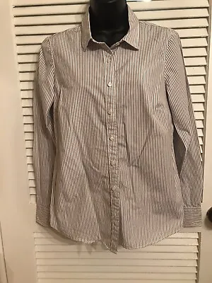 J Crew Haberdashery Womens Long Sleeve Button-Down Shirt Striped Size Small • $5.99