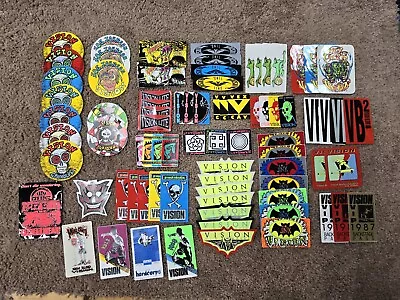 80 Pieces Vintage 80s VISION STREET WEAR Skateboard Stickers Santa Cruz  Powell  • $106