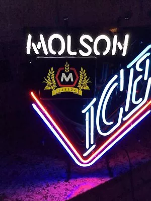 Vintage Molson Ice Canada Neon Beer Sign  • $199.99