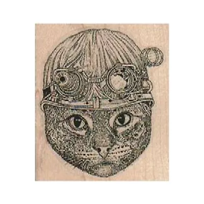 Mounted Rubber Stamp Steampunk Cat Goggles Cat Cat Steampunk Cat Lover Cat • $8.95