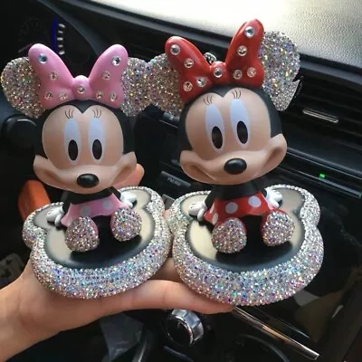 Mickey And Minnie Mouse Cartoon Shake Head Model Doll Car Deco And Kids Toy Gift • $40