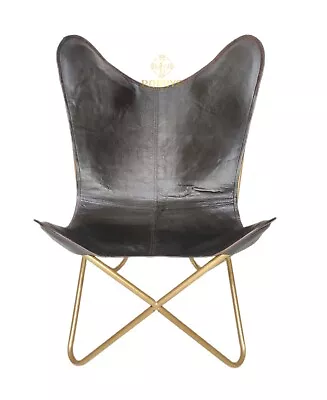 $224.47 • Buy Leather Relaxing Office Chair – Genuine Handmade Leather Butterfly Chair PL2-55