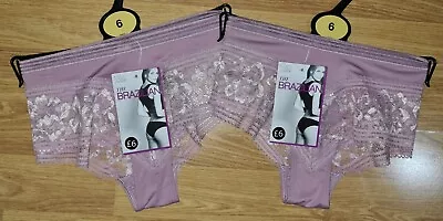 M&S Ladies 2 Pairs BRAZILIAN Knickers/briefs/underwear LILAC Size 6 BNWT • £10.99