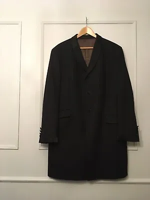 £75 • Buy XL 44R Chest Holland Esquire Black Overcoat Covert Coat