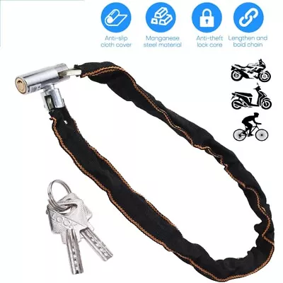 Heavy Duty Motorcycle Bike Bicycle Anti-theft Chain Lock Padlock Security W/ Key • $10.98