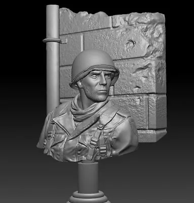 US Airborne 101st / 82nd Unpainted 1/10 Scale Bust Model Kit. Ardennes WW2 • £37.50