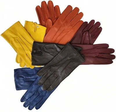 Men's Driving Cycling Dress Genuine Lambskin Unlined Leather Gloves • $19.99