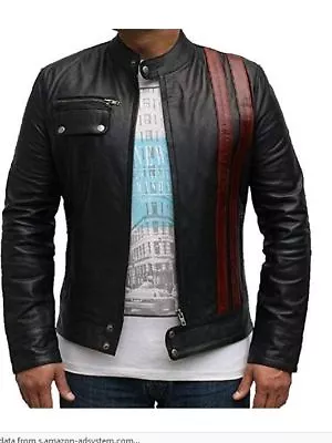 Classyak Men Fashion Black Genuine Leather Moto Jacket • $215