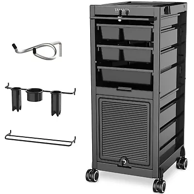 TASALON Lockable Salon Cart - Beauty Salon Trolley Rolling Cart With 6 Drawers • $135.99