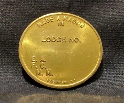 Vintage MADE A MASON ~ Lodge Coin  Token ~ Brass Token W/Scratches ~ Pre-Owned  • $12